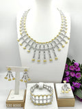 High Quality Jewelry Sets Stylish Wedding Party Necklace Bracelet Earring Ring 4-piece Wire Jewelry For Adult Woman silver gold color