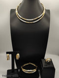 Luxury Jewelry Set For Women Italian Classic Design Golden Necklace Bracelet Earrings And Ring Daily Wear Wedding Party Gift