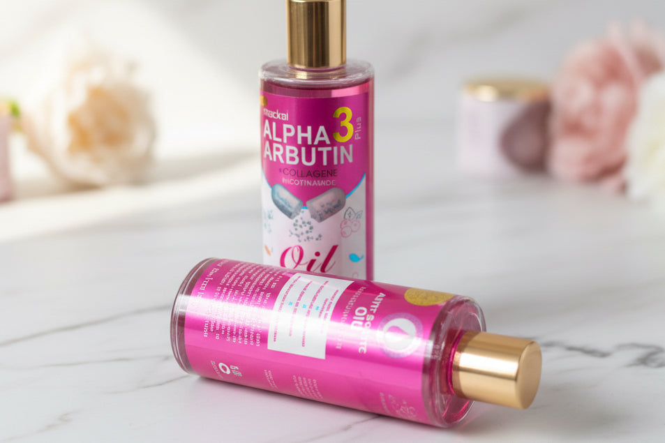 ALPHA ARBUTIN 3 PLUS LIGHTING OIL Pure Essential Oil Collagen-rich Anti-aging Dark Spot-reducing Nourishing 300ml Black Head