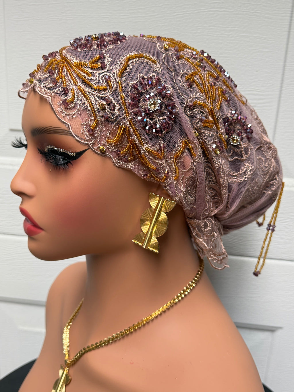 Rhinestone Turban Head Wrap, Fashion Accessory.