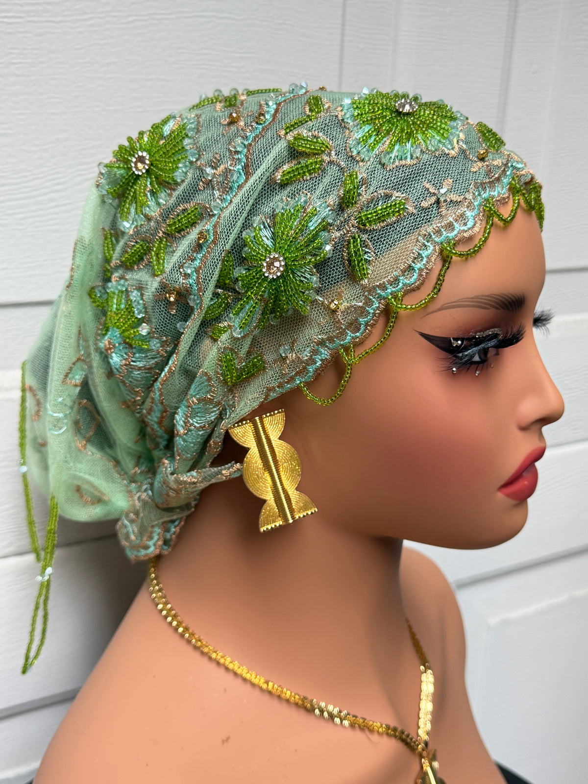 Rhinestone Turban Head Wrap, Fashion Accessory.
