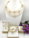High Quality Jewelry Sets Stylish Wedding Party Necklace Bracelet Earring Ring 4-piece Wire Jewelry For Adult Woman