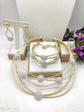 Luxury Jewelry Set For Women Italian Classic Design Golden Necklace Bracelet Earrings And Ring Daily Wear Wedding Party Gift