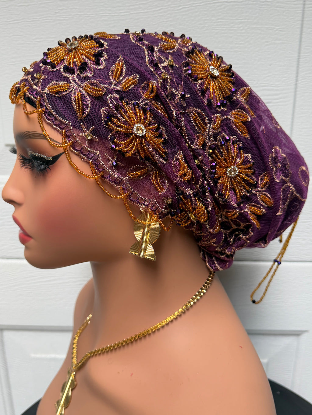 Rhinestone Turban Head Wrap, Fashion Accessory.