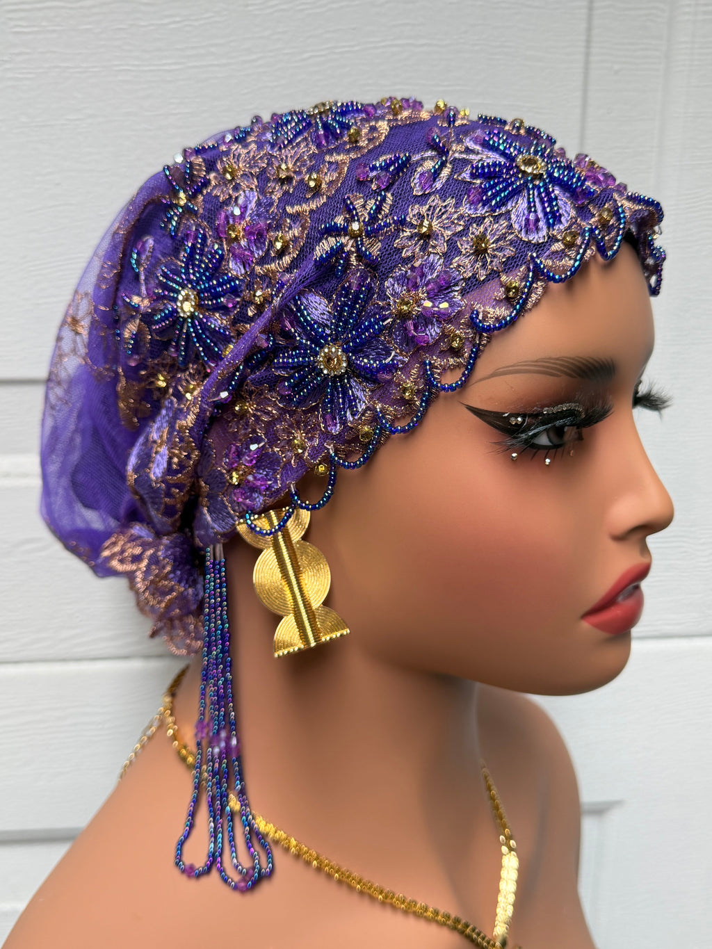 Rhinestone Turban Head Wrap, Fashion Accessory.