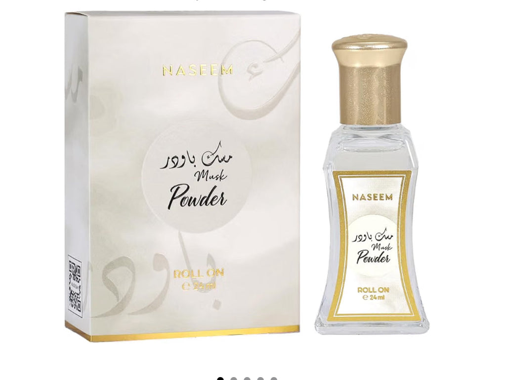 Naseem Perfume Musk Powder Roll-On, a unisex fragrance oil.