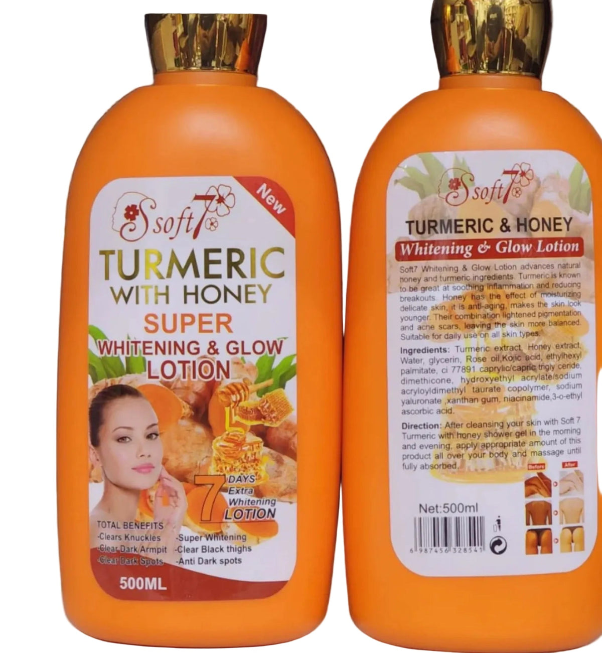 Soft7 Turmeric With Honey Super Whitening And Glow Lotion 500ml