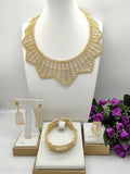 Luxurious jewelry set for women Italian classic design 2 tone necklace bracelet earrings and rings