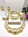 Luxurious jewelry set for women Italian classic design golden necklace bracelet earrings and ring