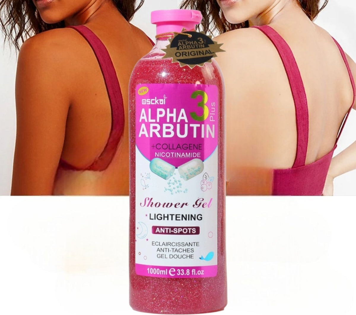 Alpha Arbutin Collagen Shower Gel Skin Brightening Body Wash, 1000ml