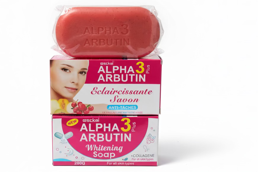 Alpha 3 Plus Arbutin Collagen Nicotinamide Whitening Body Soap Skin Reduce Acne 250g