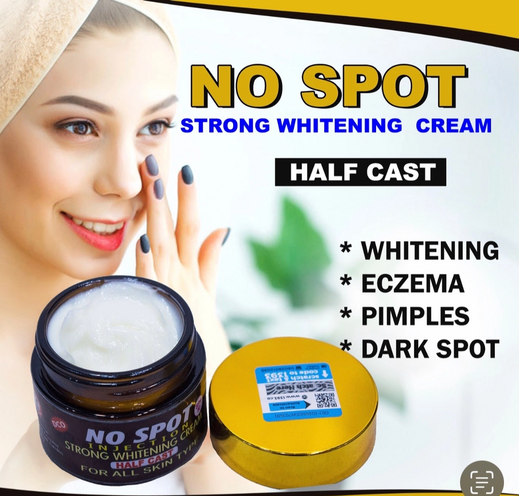 NO SPOT face cream with vitamin E, C, GLUTATHIONE , ALPHA ARBUTIN. STRONG WHITENING FACE CREAM, CLEARS SUNBURN & HYPERPIGMENTATION NO SPOT BLACK