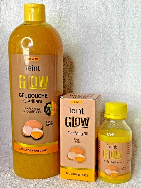 TEINT GLOW SET SHOWER GEL, AND SERUM RICH IN EGGS YOLKS