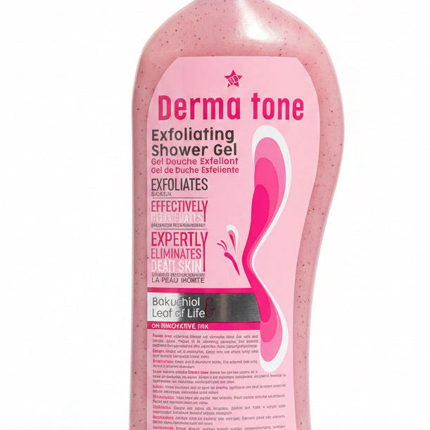 DERMA TONE EXFOLIATING SHOWER GEL 1L EXPERTLY ELIMINATES DEAD SKIN